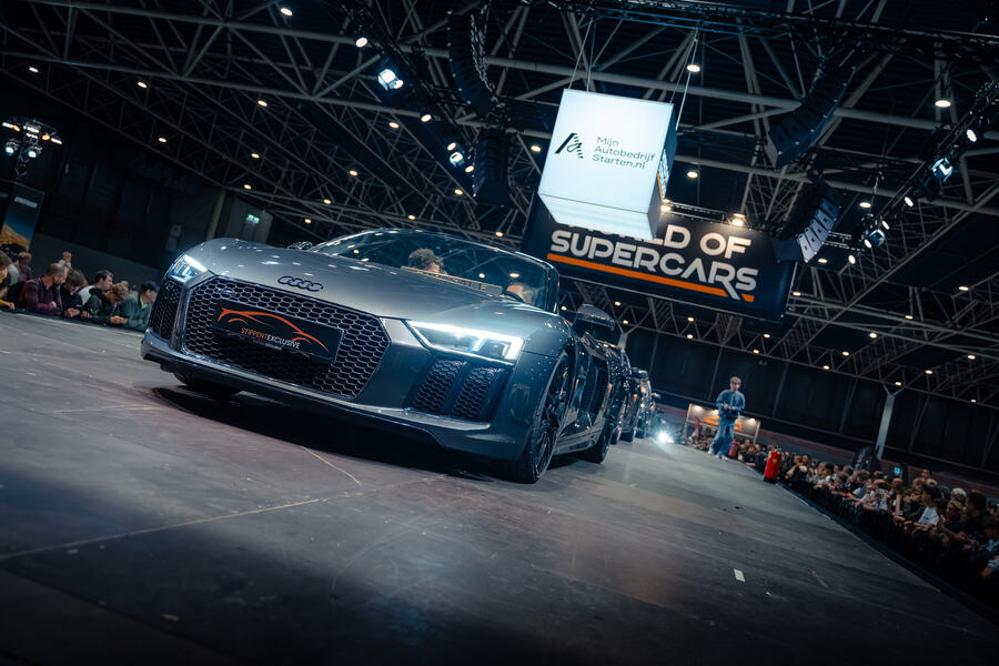 Audi R8 on the catwalk at World of Supercars in Utrecht